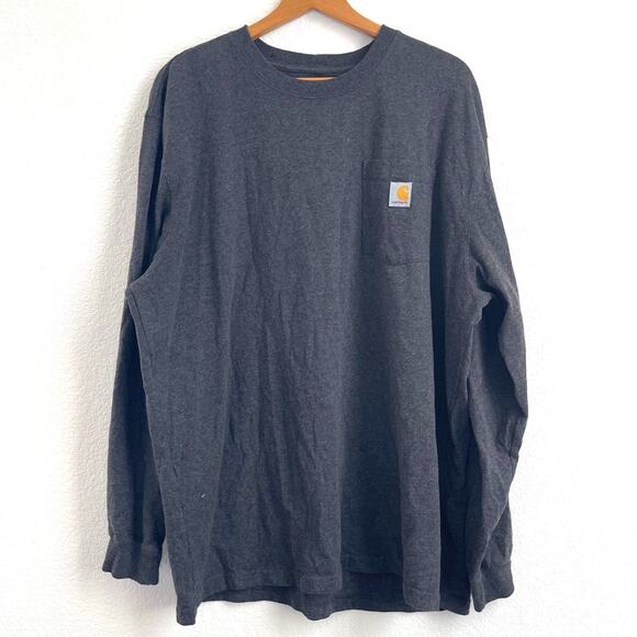 Carhartt Men's Size XL Gray Long Sleeve Crewneck Pullover Shirt Loose Fit Pocket - Picture 1 of 7